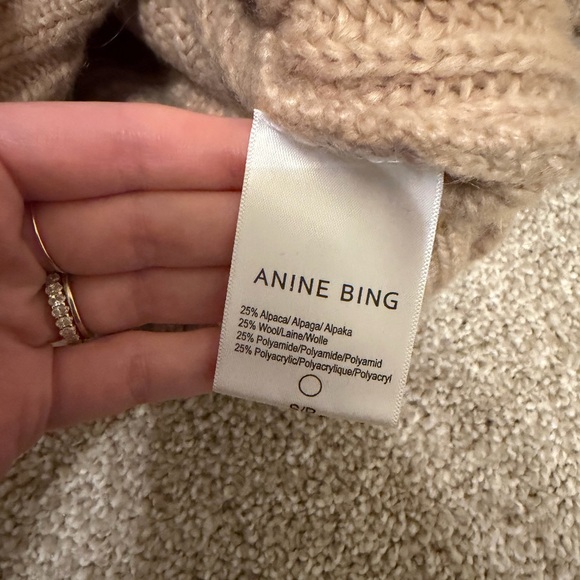 Anine Bing Sydney Ribbed Turtleneck Sweater Tan Women's Small - Picture 4 of 4